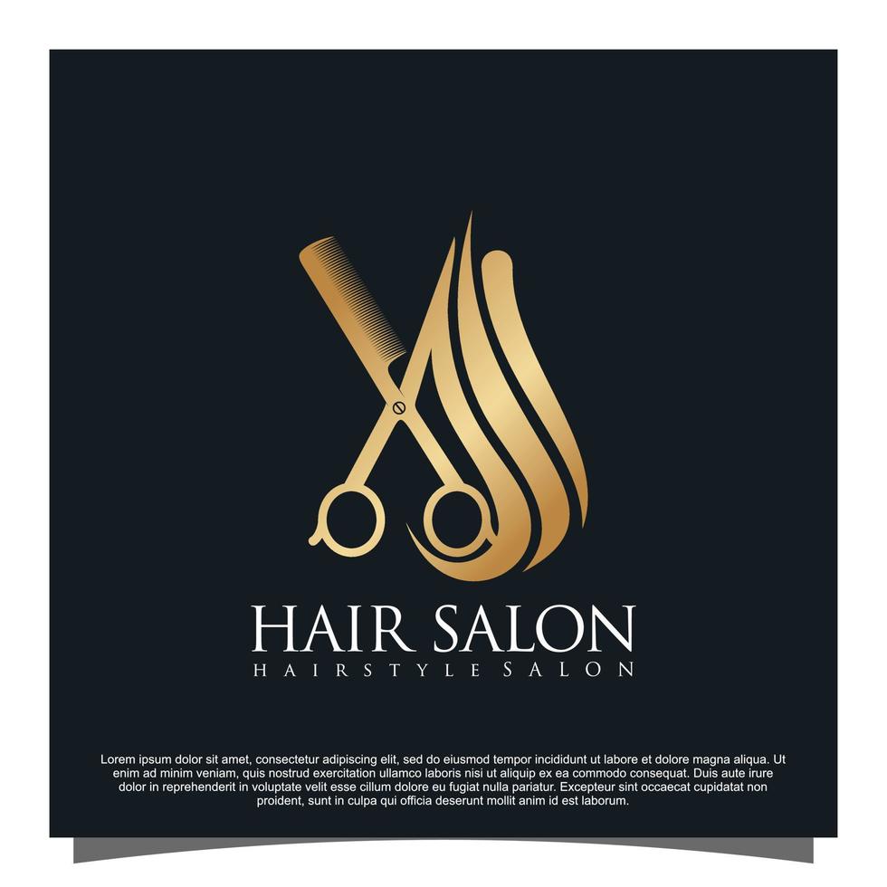 Hair salon logo design Premium Vector