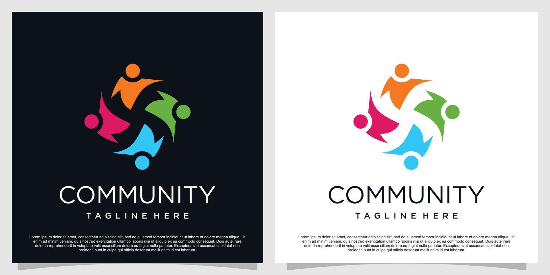 Community logo design with creative concept premium vector part 2