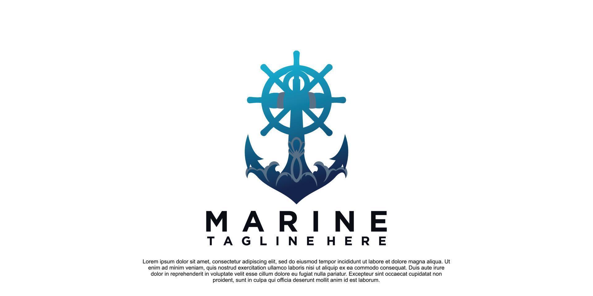 Marine Achor logo design with creative unique style Premium Vector part 2