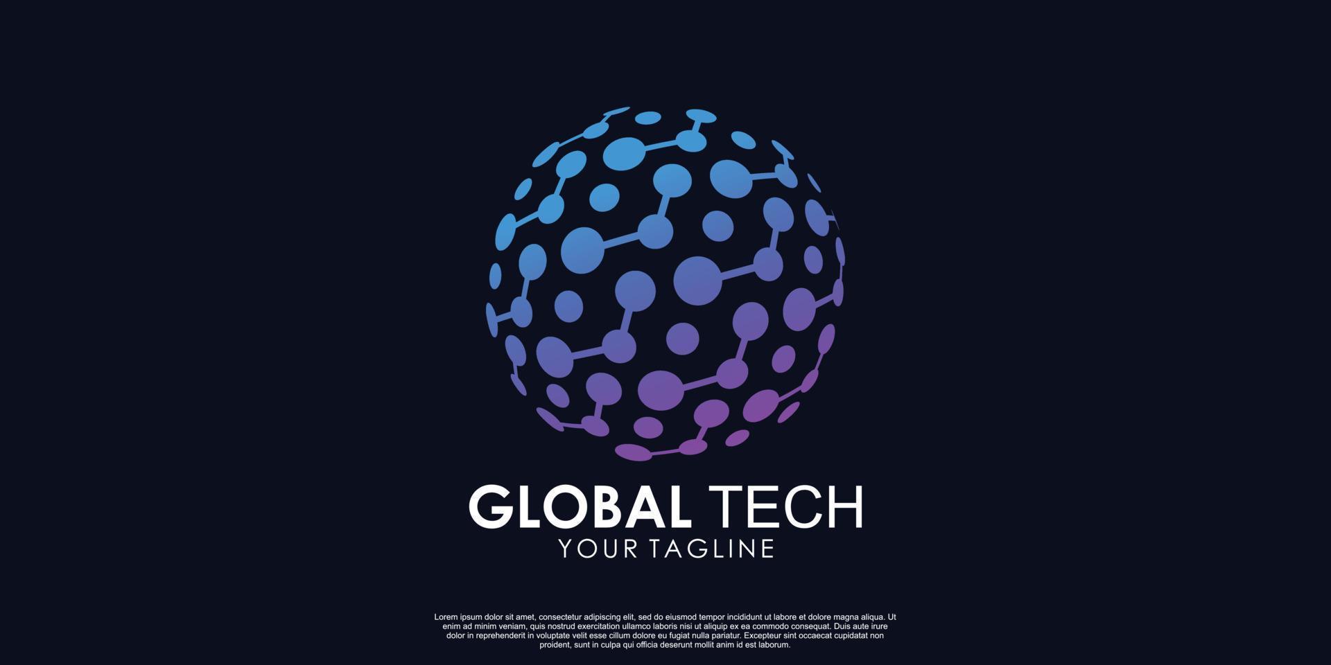 Global tech logo design Premium Vector