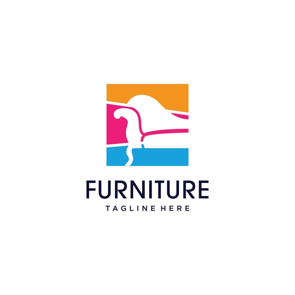 Creative furniture icon logo design Premium Vector