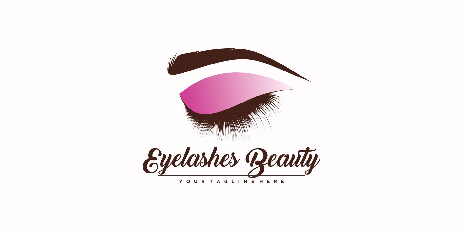 Eyelashes logo design with modern abstract concept Premium Vector