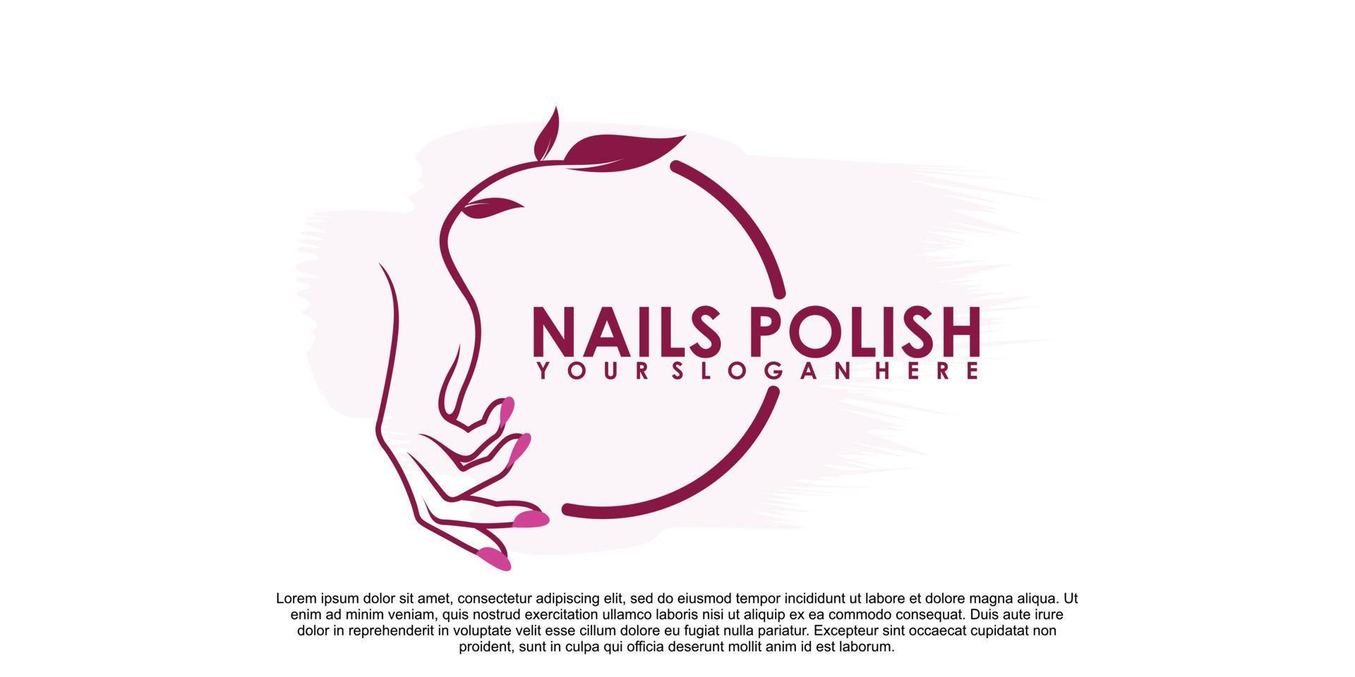 Nail polish logo design with creative concept Premium Vector part 2