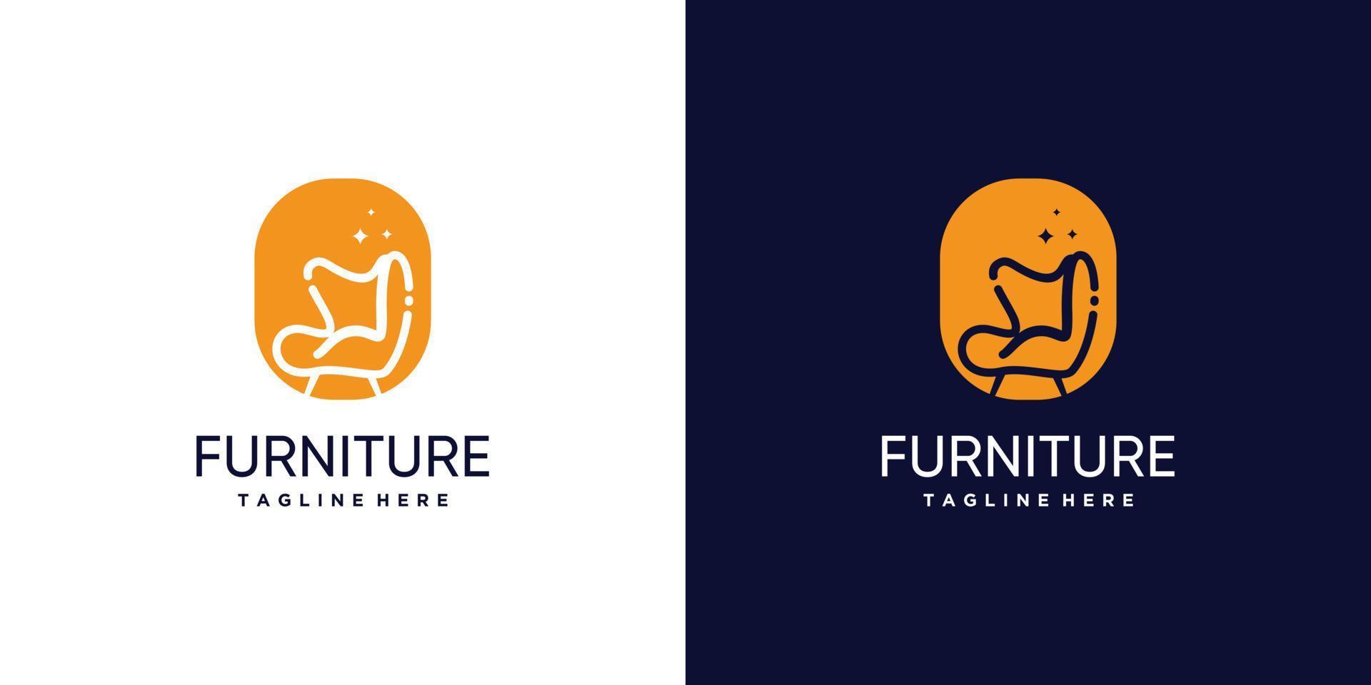 Furniture logo design with modern concept Premium Vector