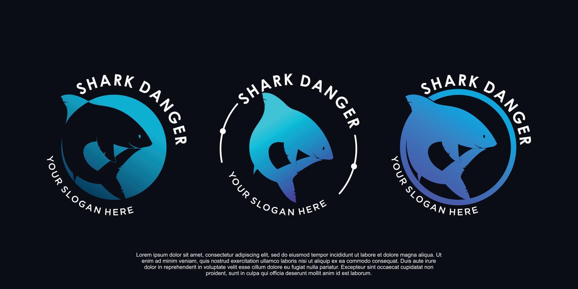 Shark danger logo design Premium Vector