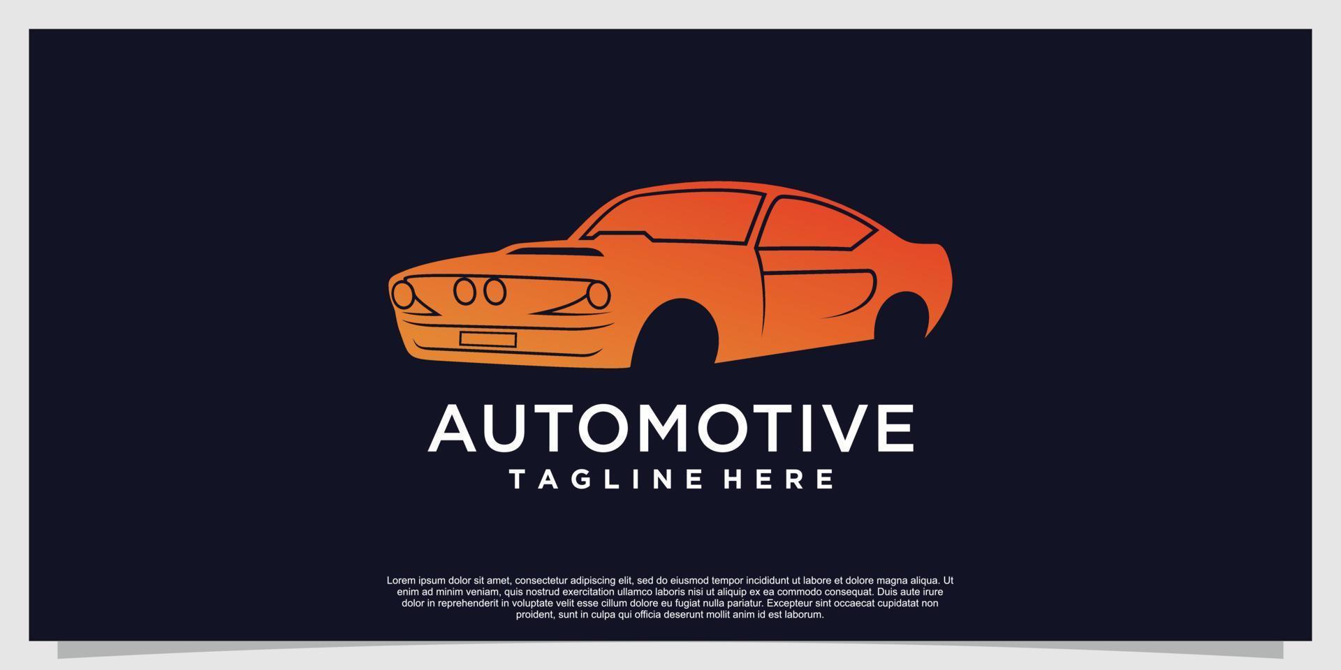 diseño de logotipo de automóvil automotriz con vector premium de concepto