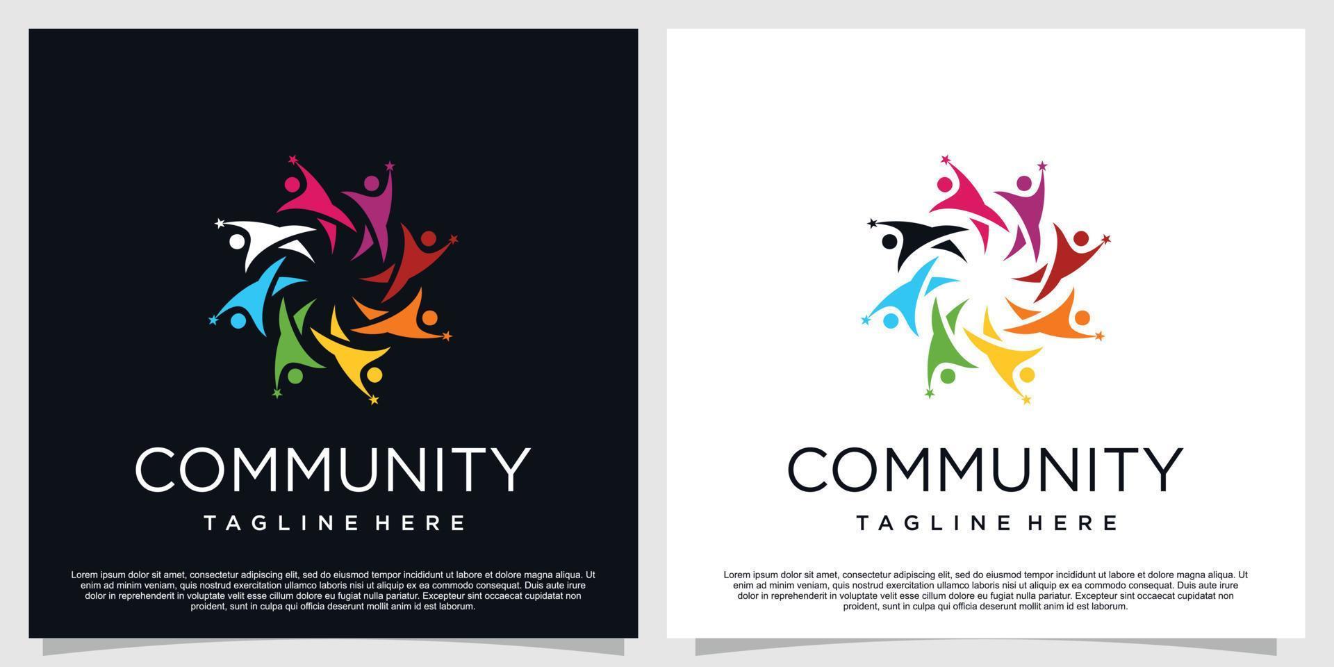 Community logo design with creative concept premium vector part 3