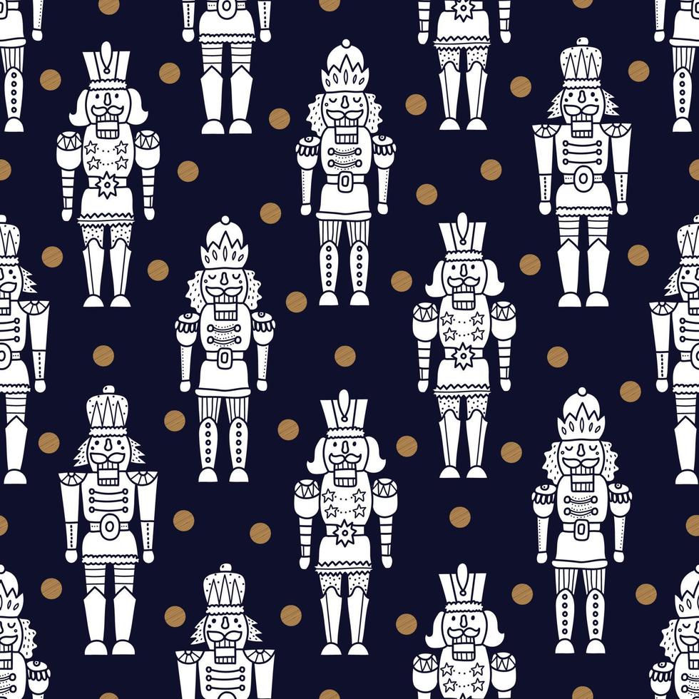 Christmas vector seamless Nutcracker pattern.  Seamless pattern can be used for wallpaper, pattern fills, web page background, surface textures.