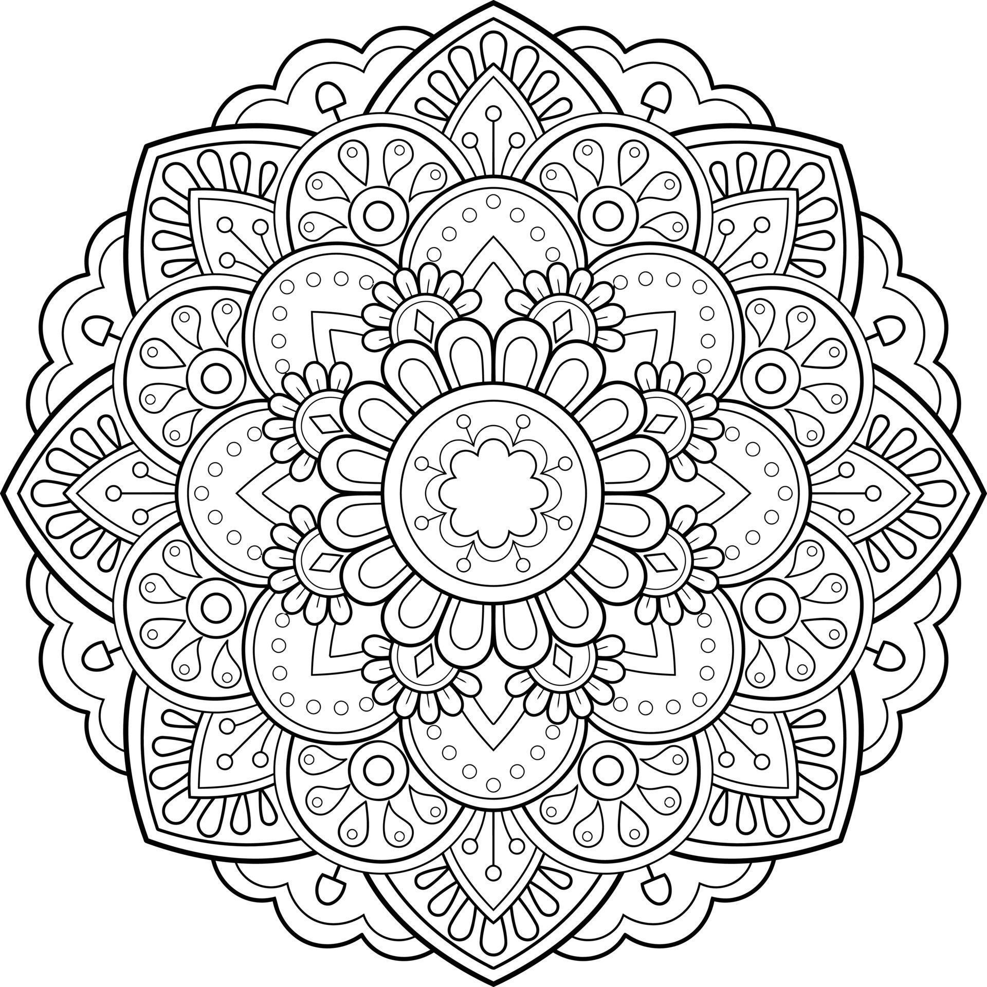 Mandala Coloring Page For Adults - Mandala Coloring Page For Adults Vector 