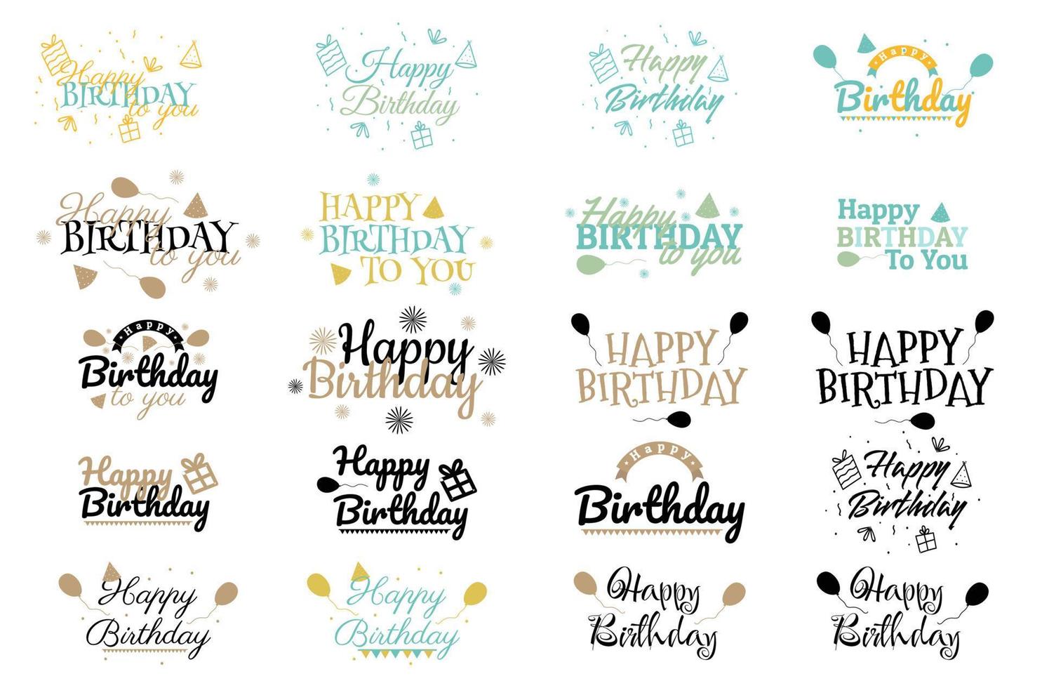 Happy Birthday Labels vector