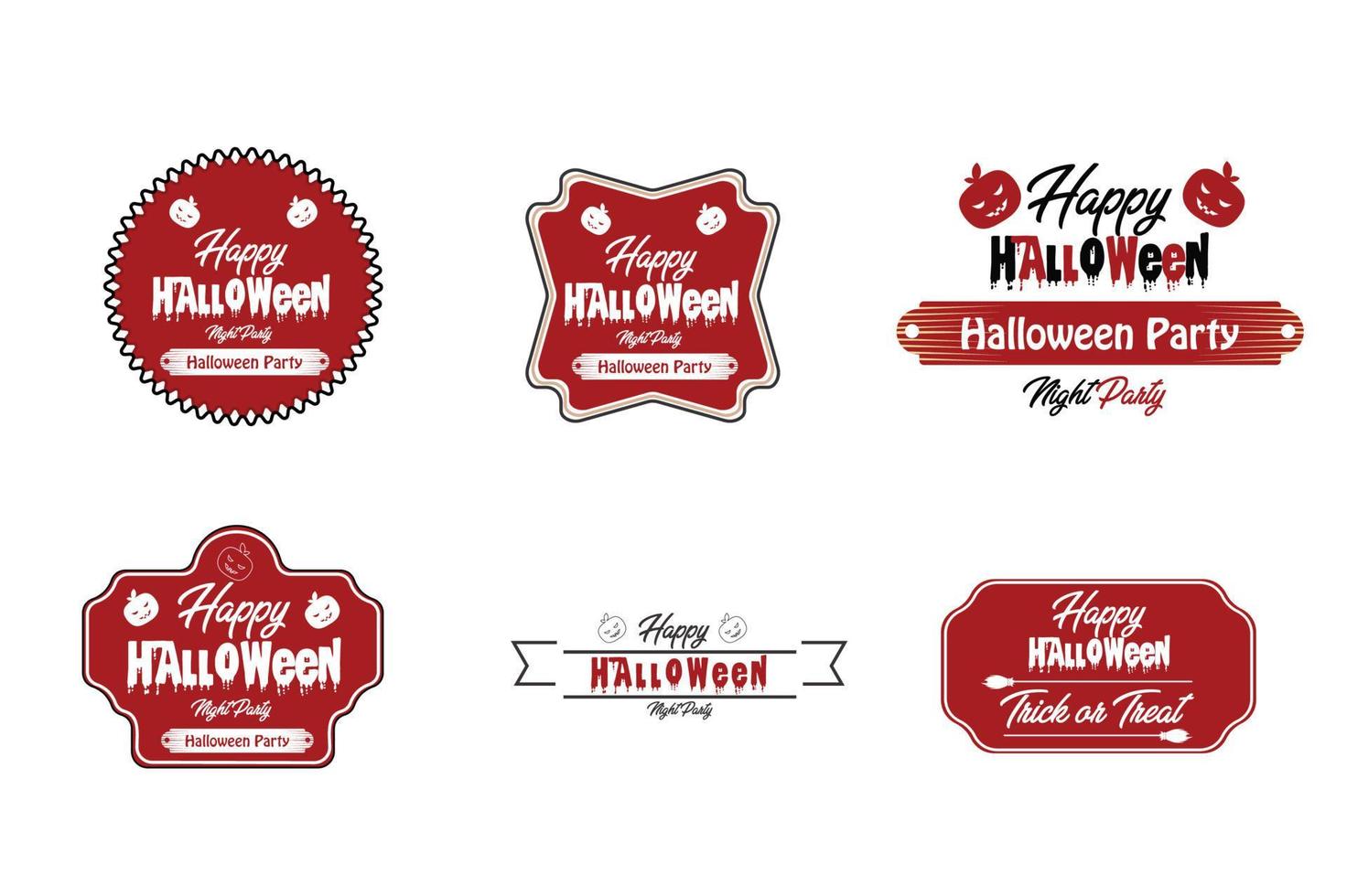 Happy halloween vector vintage label set