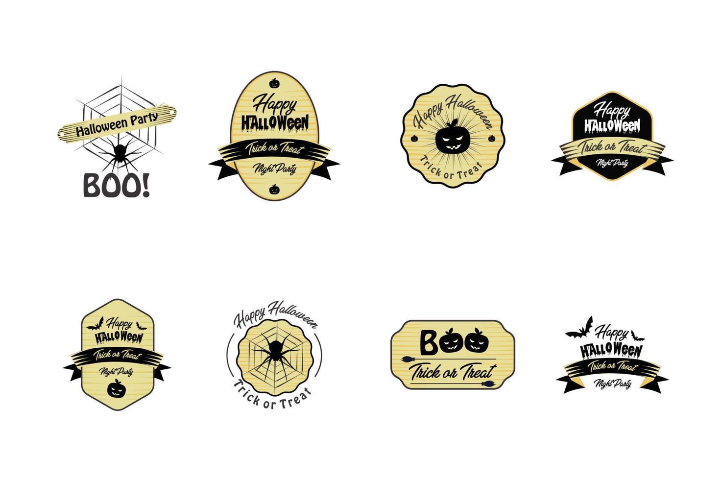 Happy halloween vector vintage label set
