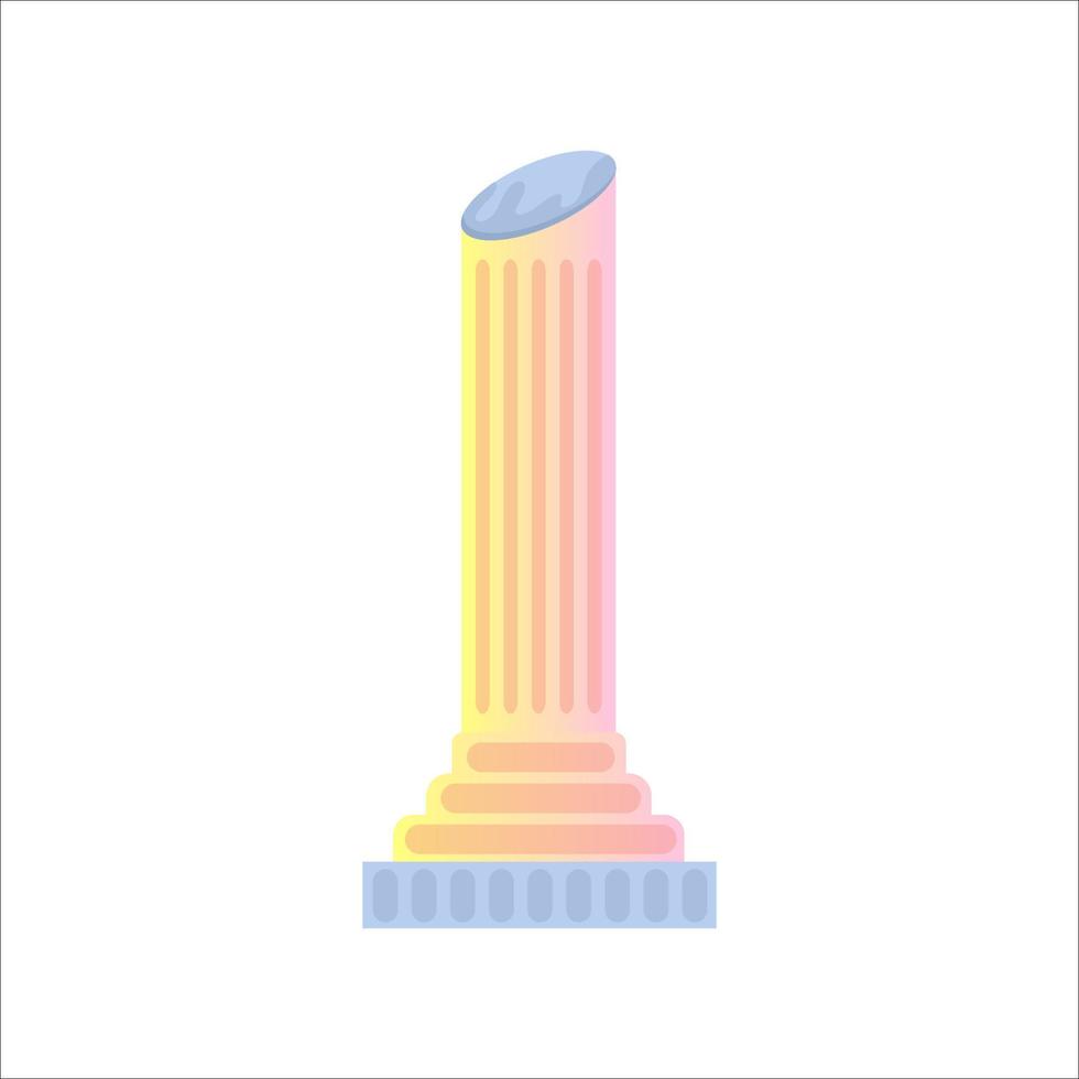 Retro vaporwave column isolated y2k style. Aesthetic pop flat vector illustration. Y2k aesthetic. Retro vector illustration.