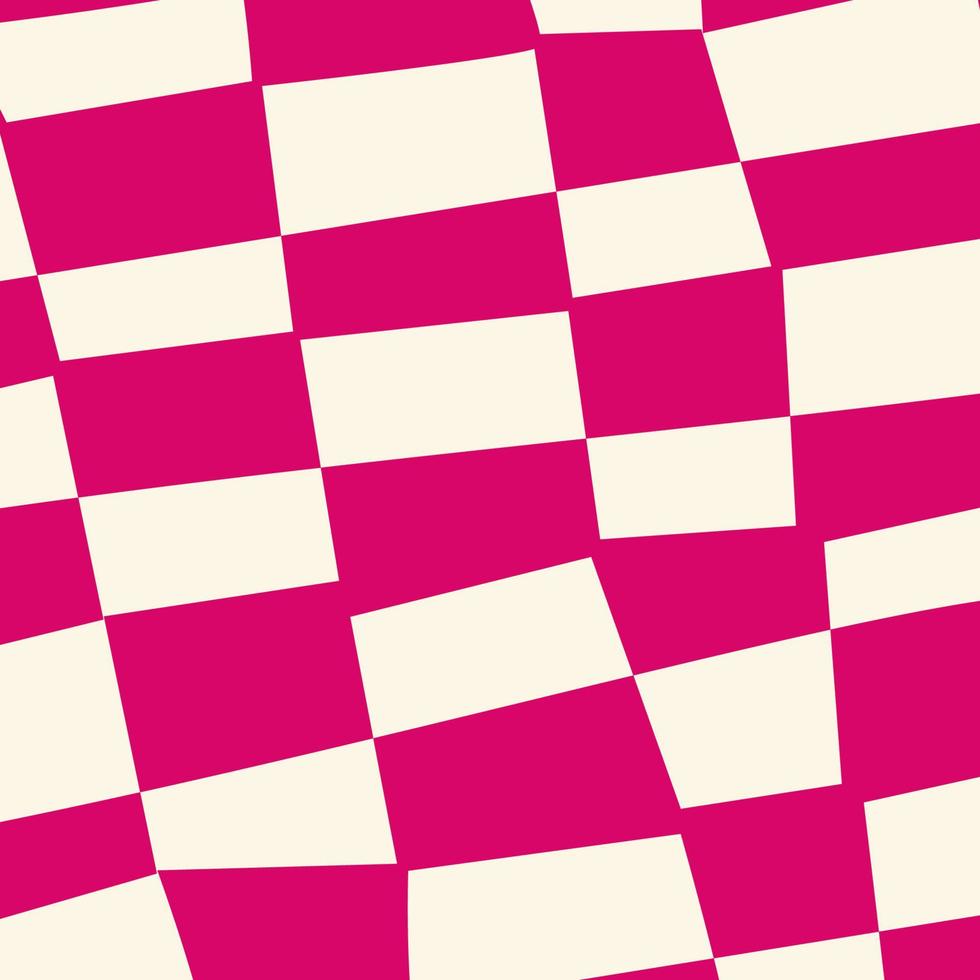 Retro checkerboard background for print design. Geometric background. Psychedelic retro checkerboard. Abstract vector pattern. Psychedelic wallpaper. Optical pattern. Abstract texture.