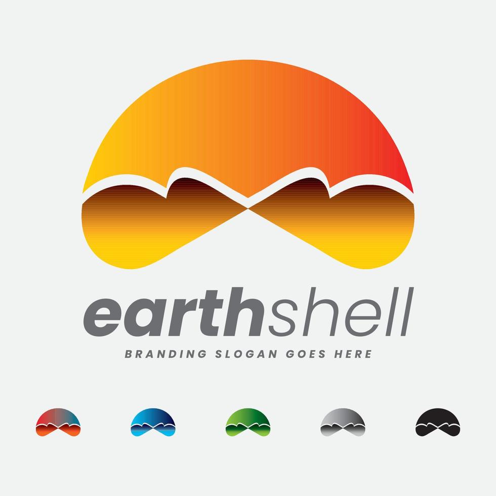 Earth Shell and Mineral Ornament Logo vector