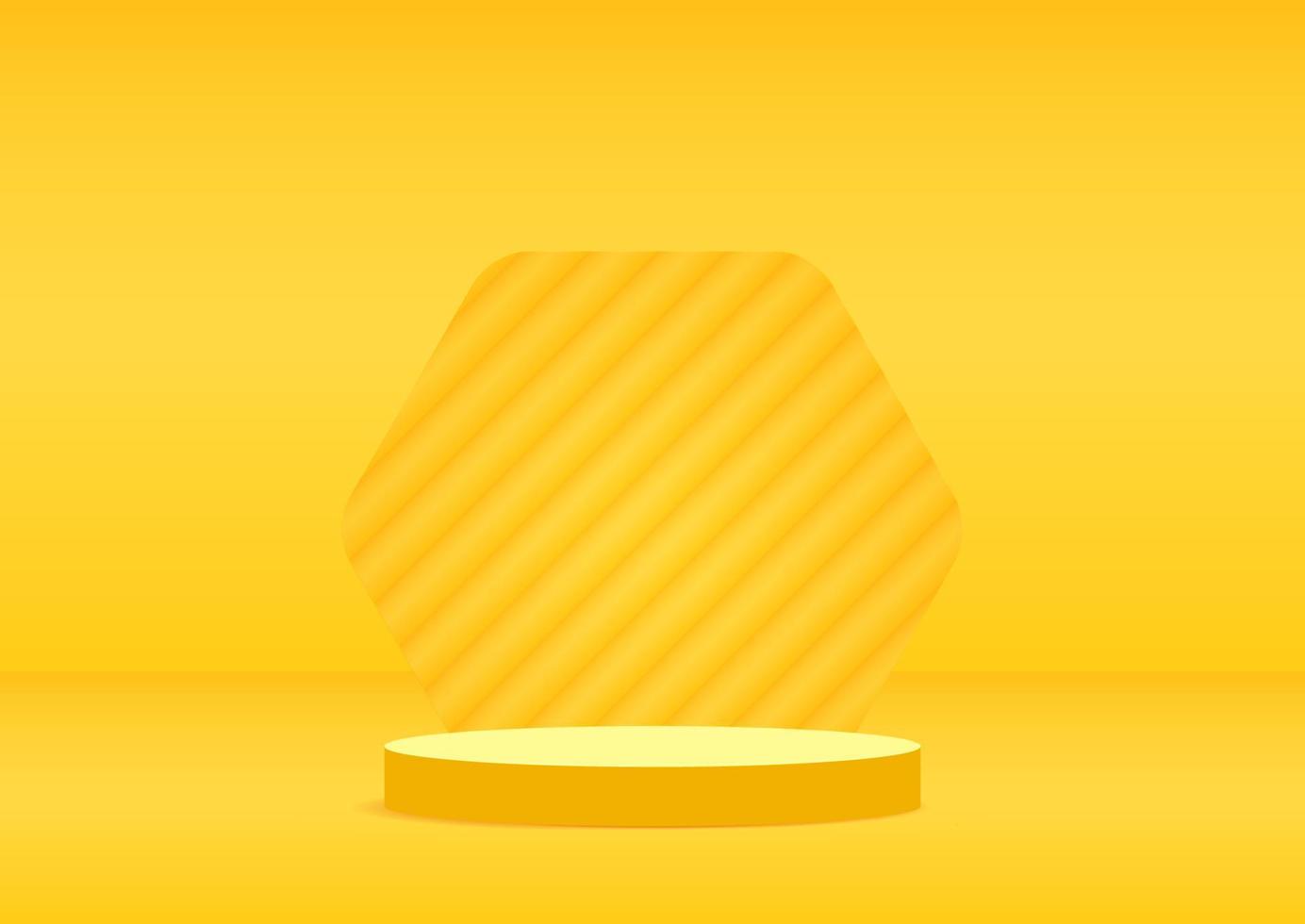 3D Yellow Cylinder Podium Product Background vector