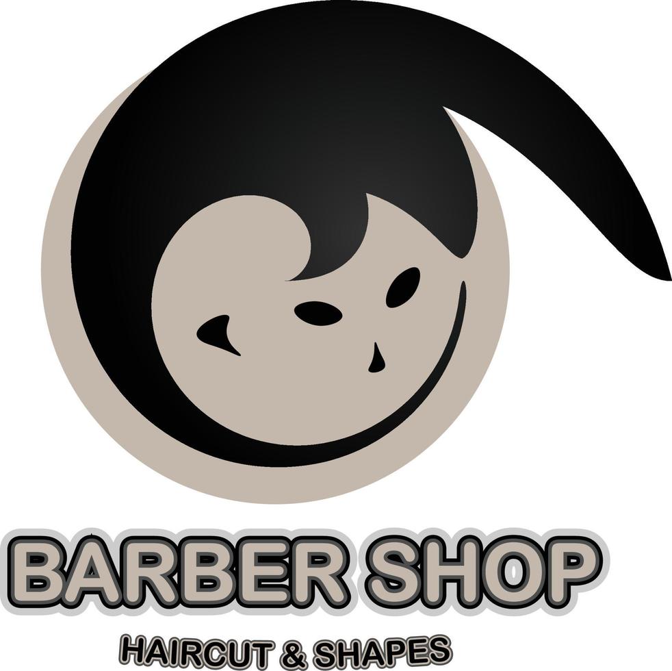 diseño del logotipo del vector de barbería, uso adecuado para el diseño de símbolos, signos o elementos para describir el corte de pelo y las formas