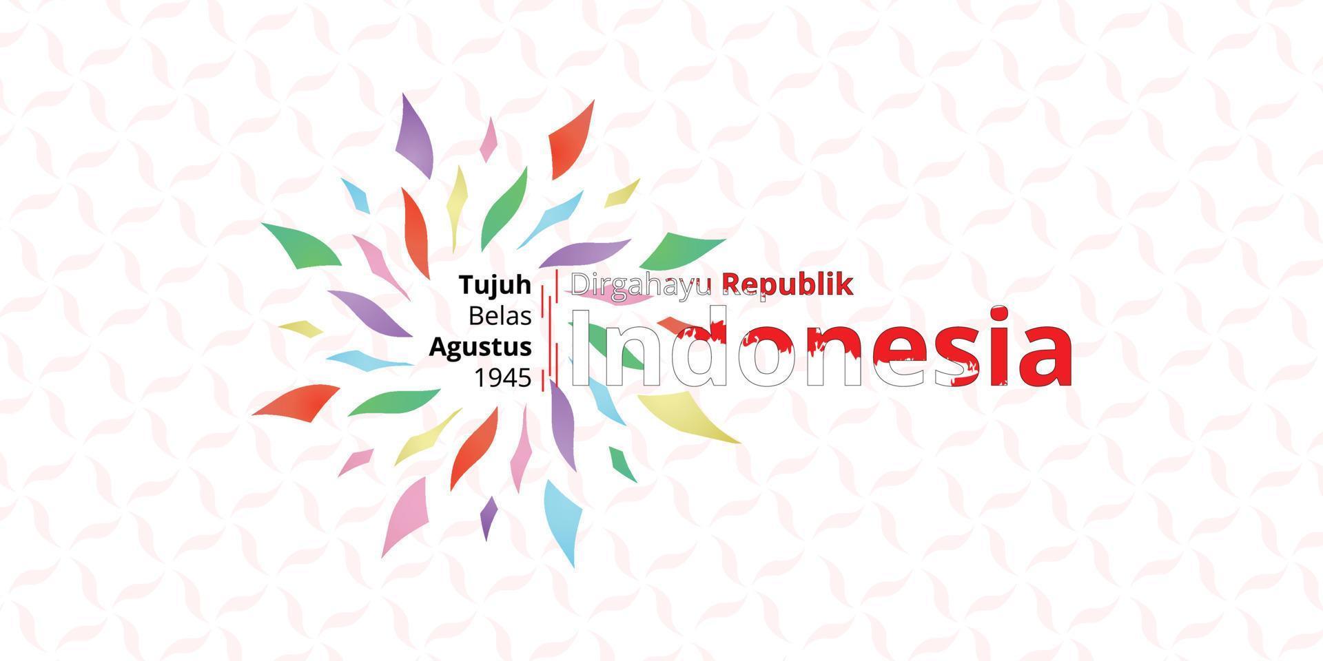 indonesian independence day banner 17 august 1945, simple background with a little free space you can add a logo according to the year of independence vector