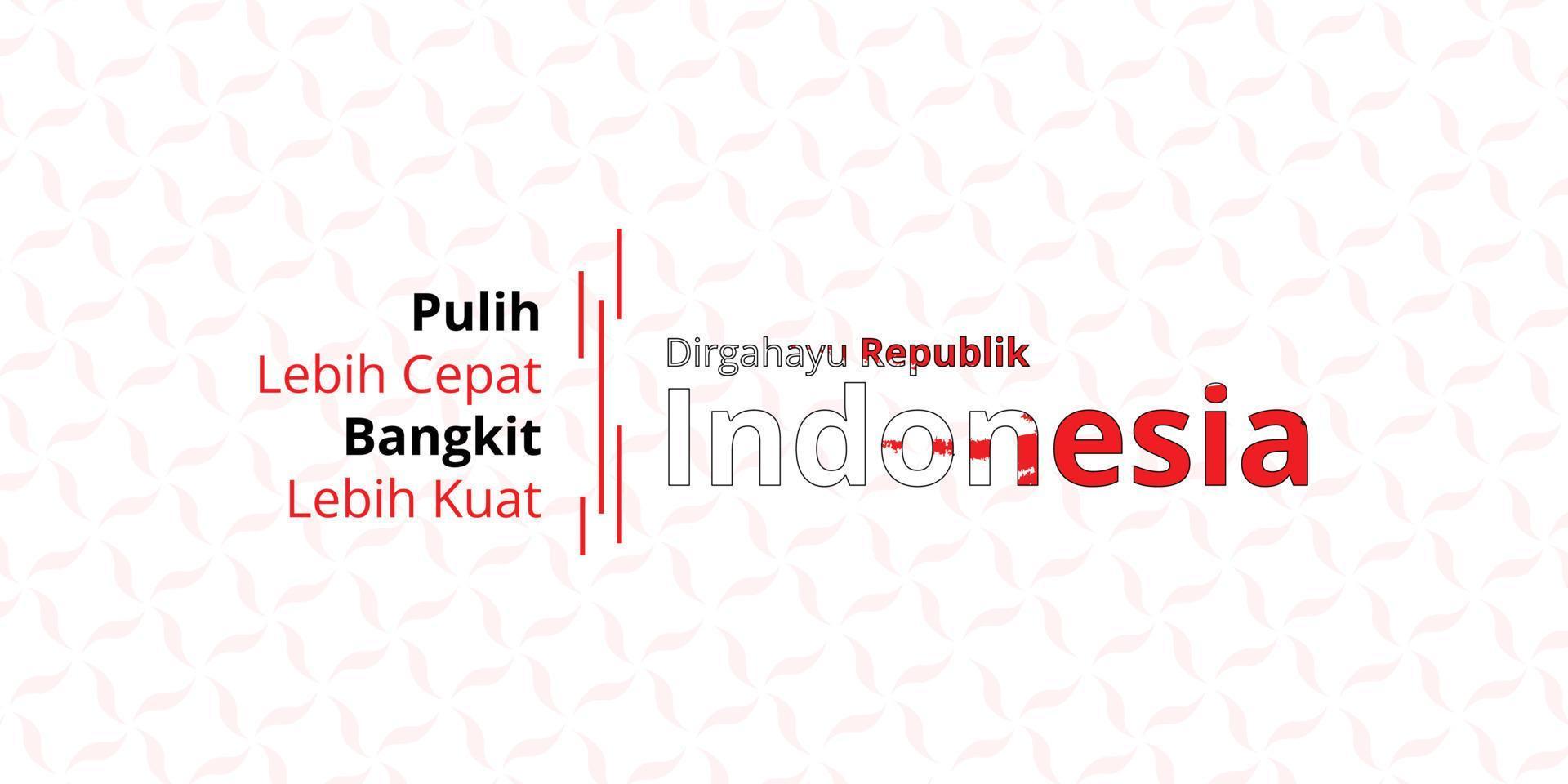 indonesian independence day banner 17 august 1945, simple background with a little free space you can add a logo according to the year of independence vector