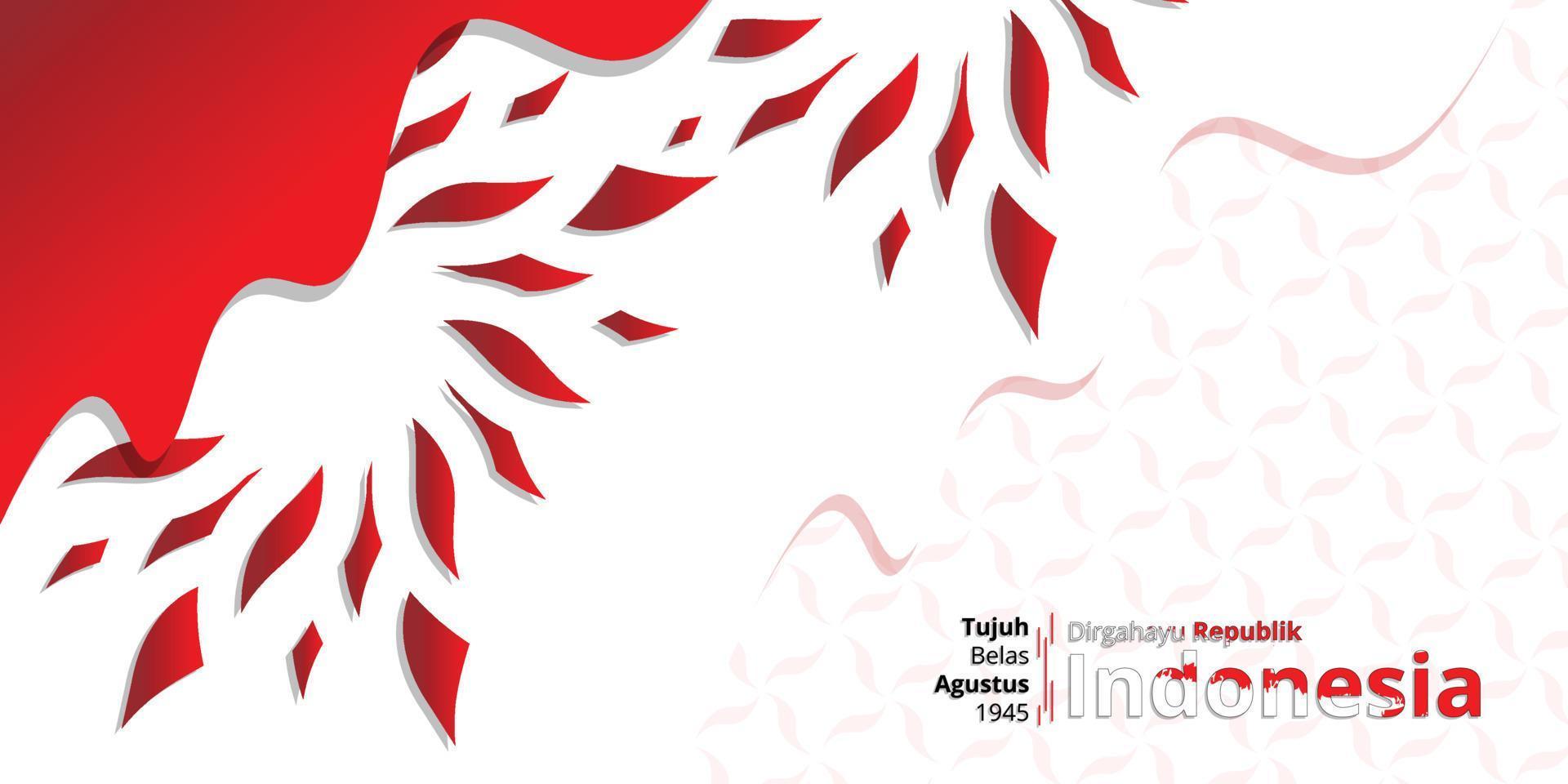 indonesian independence day banner 17 august 1945, simple background with a little free space you can add a logo according to the year of independence vector