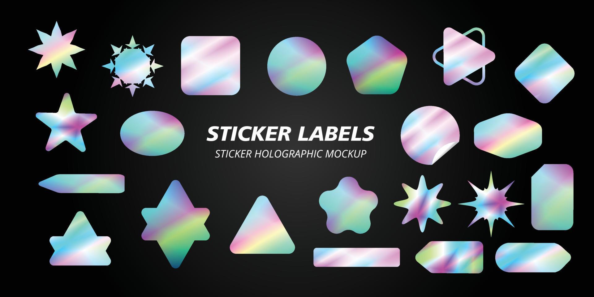 sticker holographic . hologram label with various shapes. Sticker