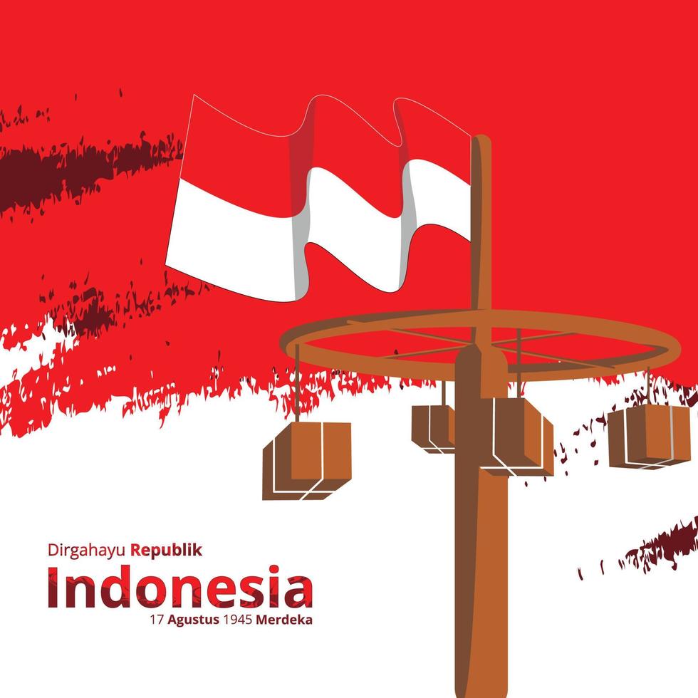 indonesian independence day banner 17 august 1945, simple background with a little free space you can add a logo according to the year of independence vector