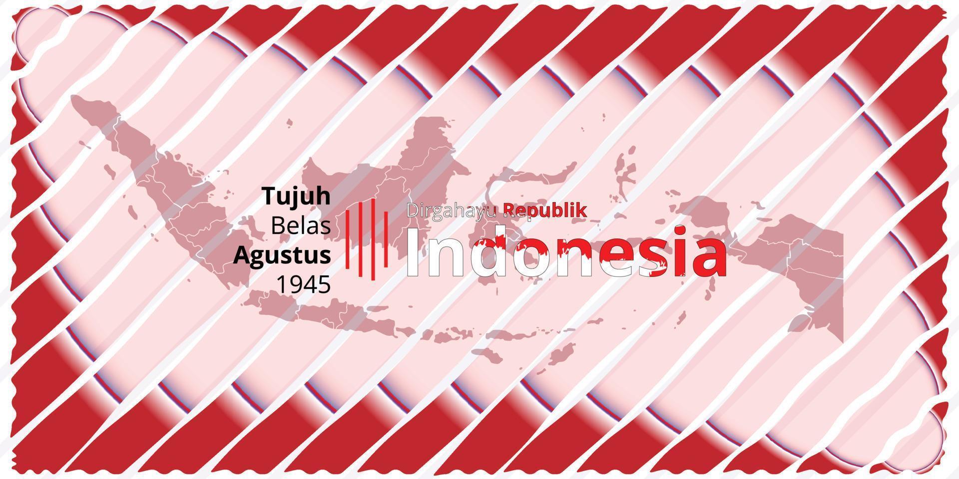 pancarta del día de la independencia de Indonesia 17 de agosto de 1945, fondo simple con un poco de espacio libre puede agregar un logotipo según el año de la independencia vector