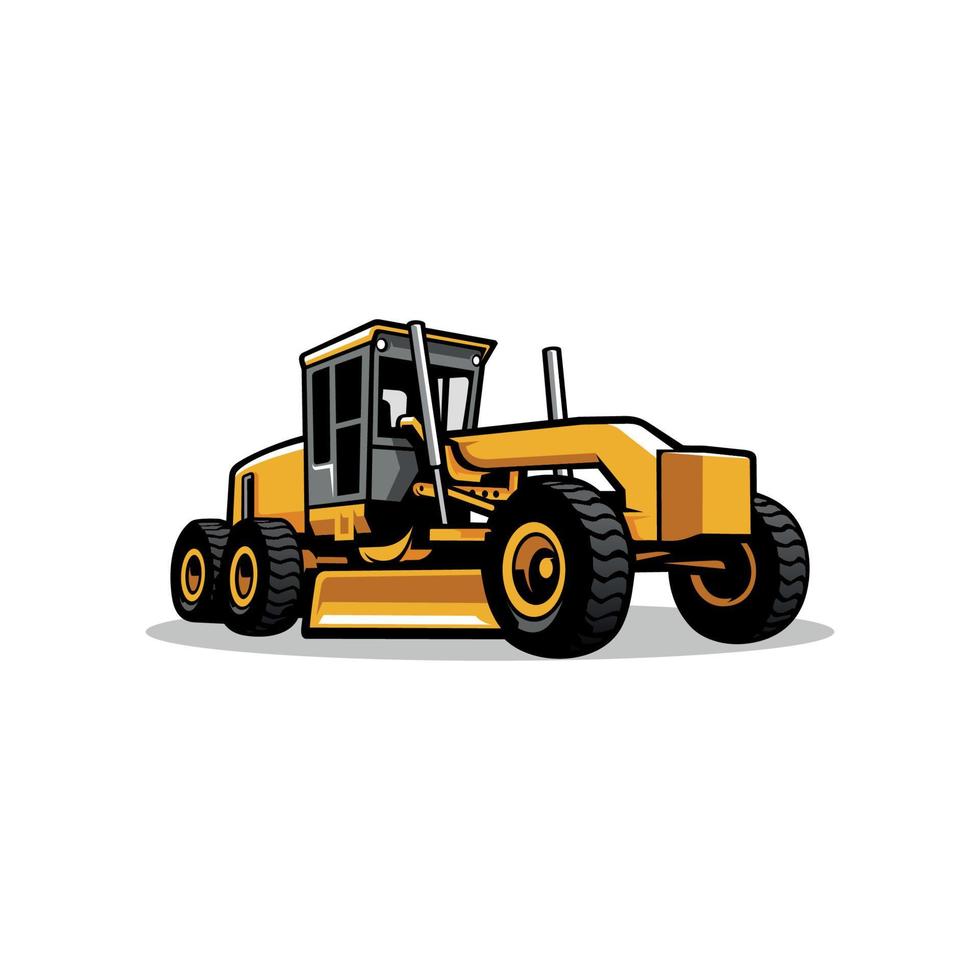 Motor grader. Heavy equipment vehicle illustration vector