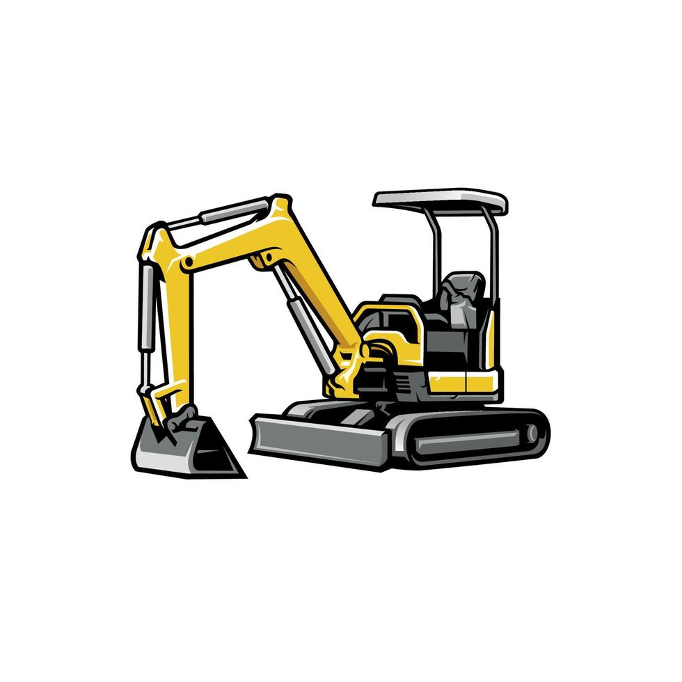 excavator heavy duty construction logo vector