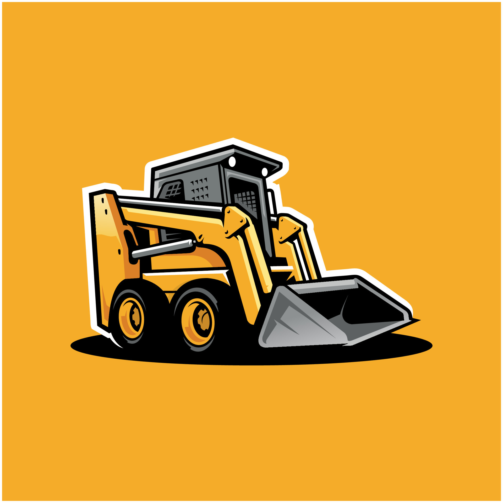 skid steer bulldozer heavy construction equipment vector 10841317