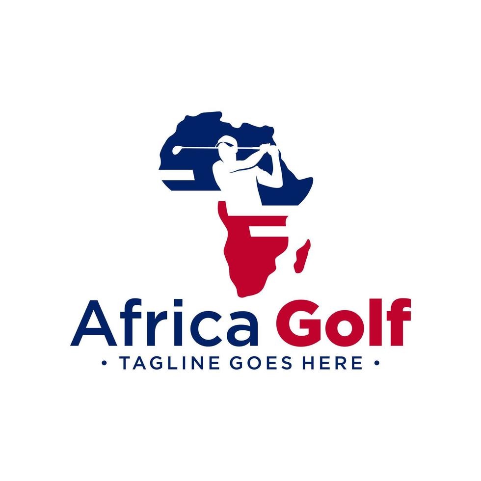 african golf sports illustration logo design vector