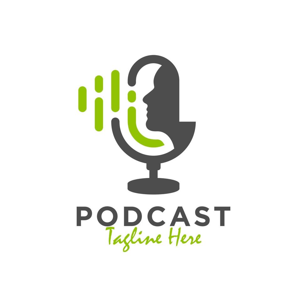 podcast studio illustration logo design vector