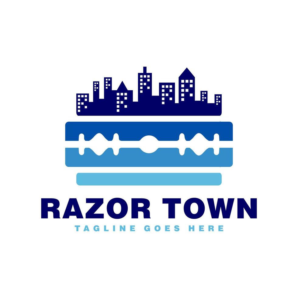 razor city illustration logo design 10841409 Vector Art at Vecteezy