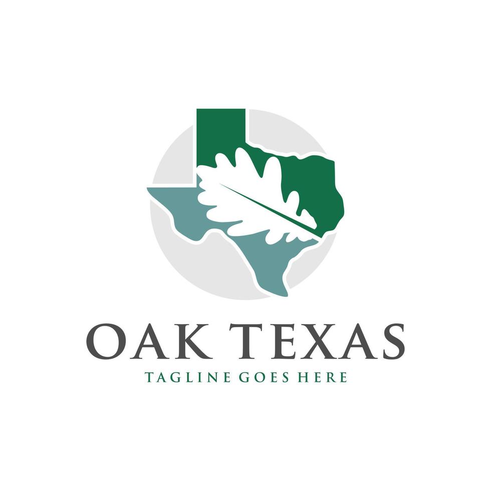 diseño de logotipo de ilustración de roble de texas vector