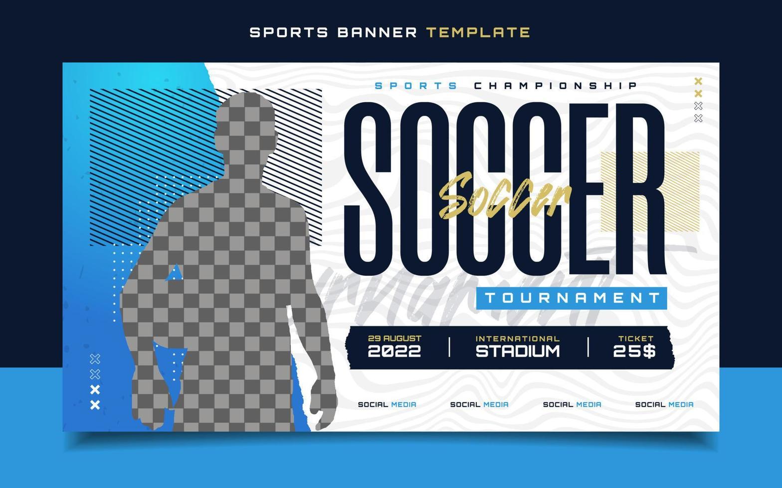 Soccer sports tournament banner flyer for social media post vector