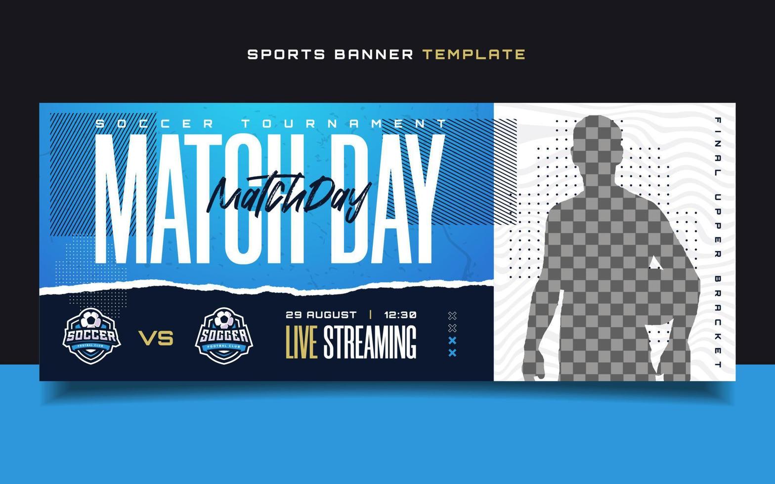 Soccer sports tournament banner flyer for social media post vector