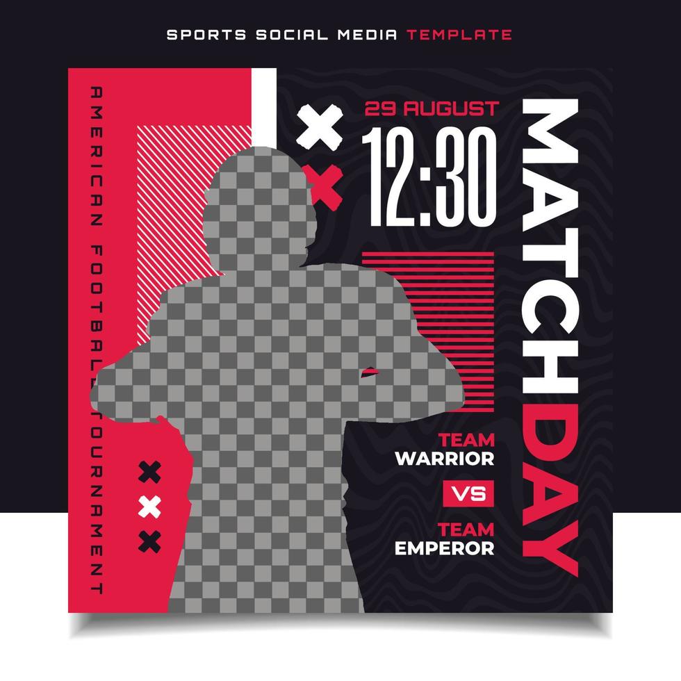 American Football sports match day banner flyer for social media post vector