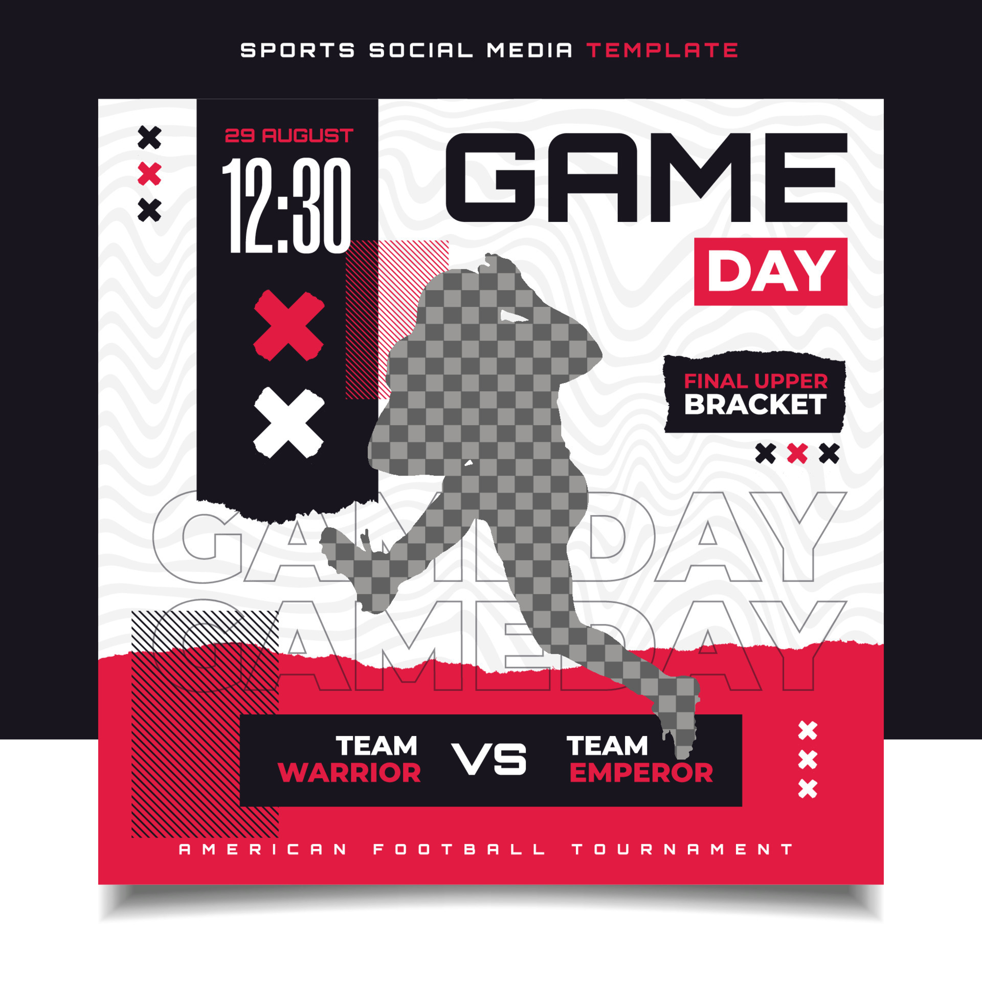 American Football sports match day banner flyer for social media post