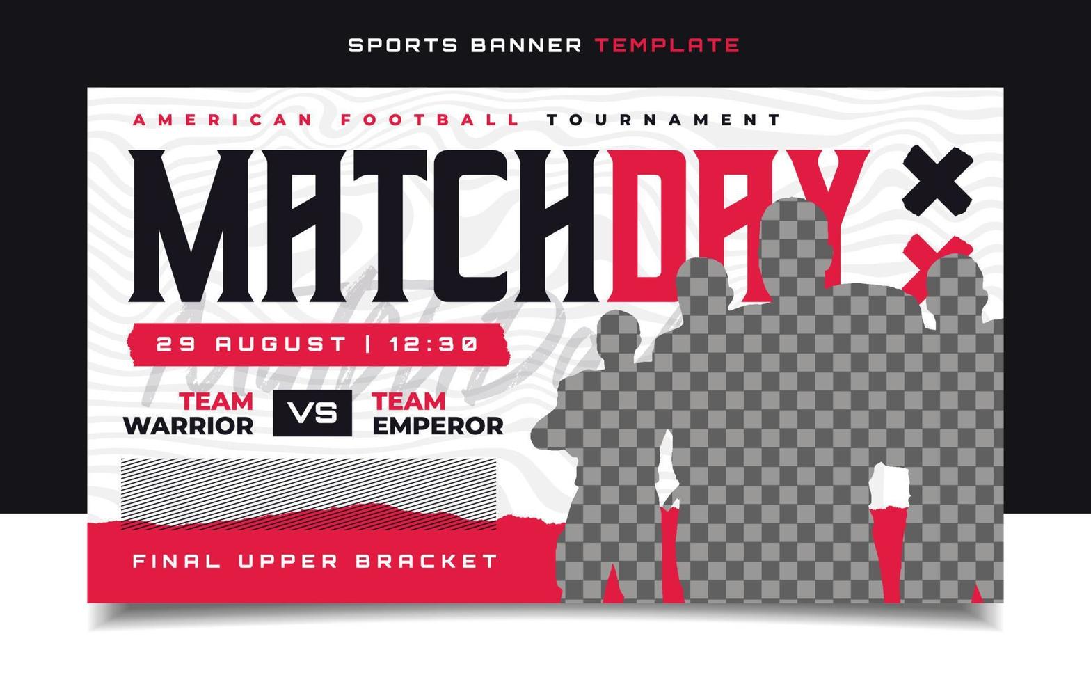 American Football sports match day banner flyer for social media post vector