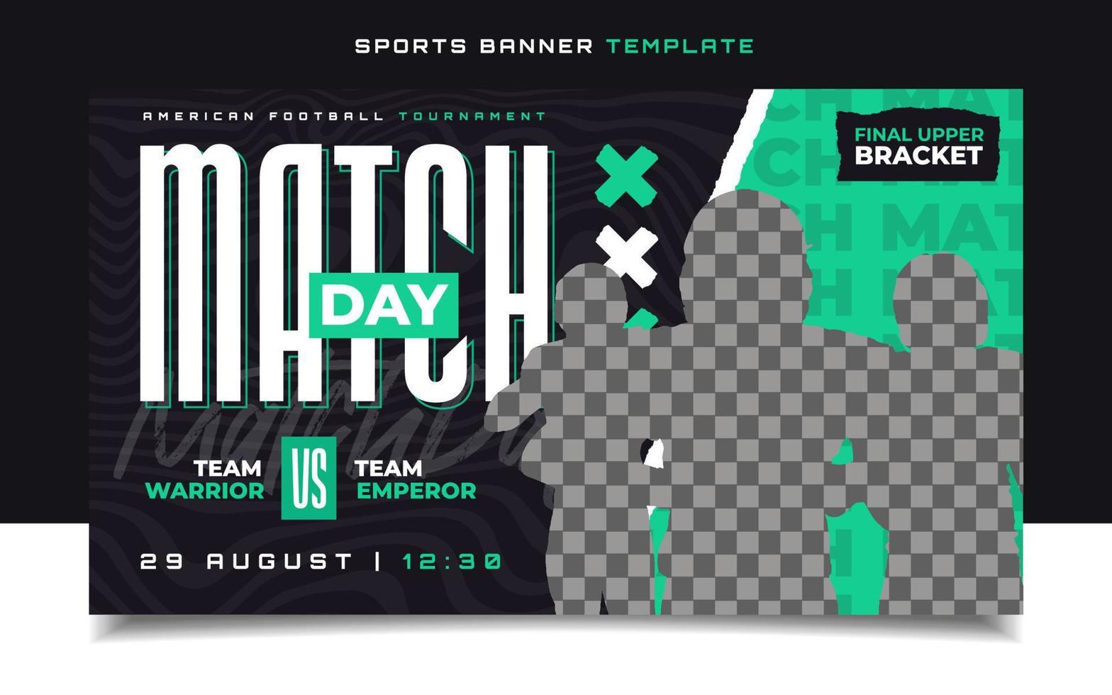 American Football sports match day banner flyer for social media post vector