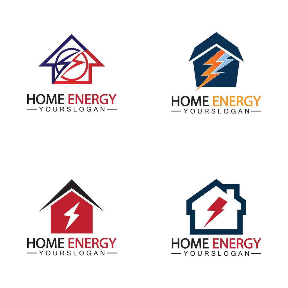 Home Power Energy Logo Vector Icon Symbol Design Illustration