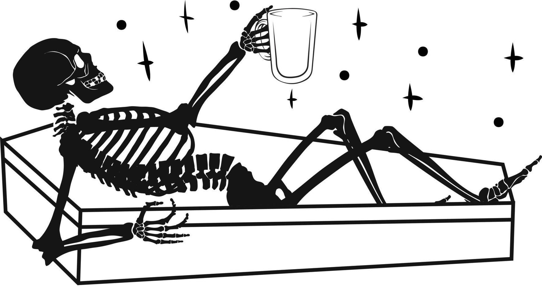 Get In Loser Skeleton Halloween vector