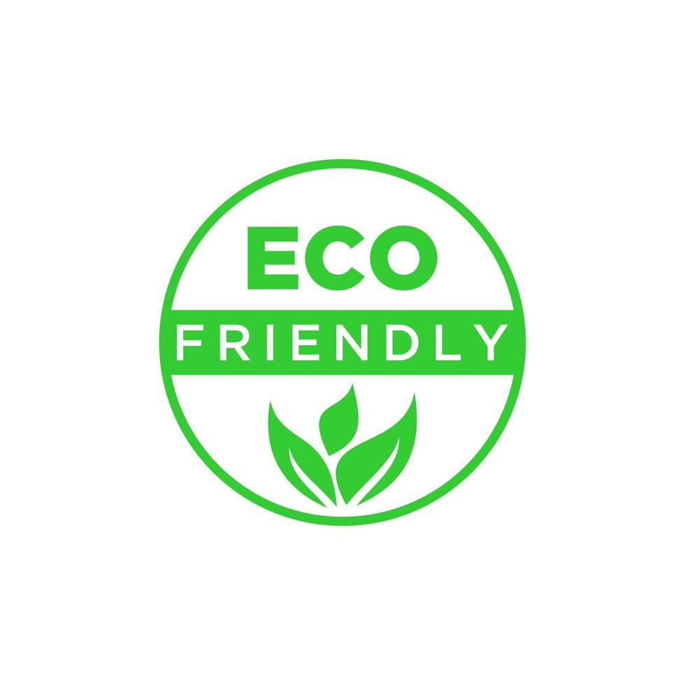 Vector illustration of green eco friendly stamp icon label sticker.