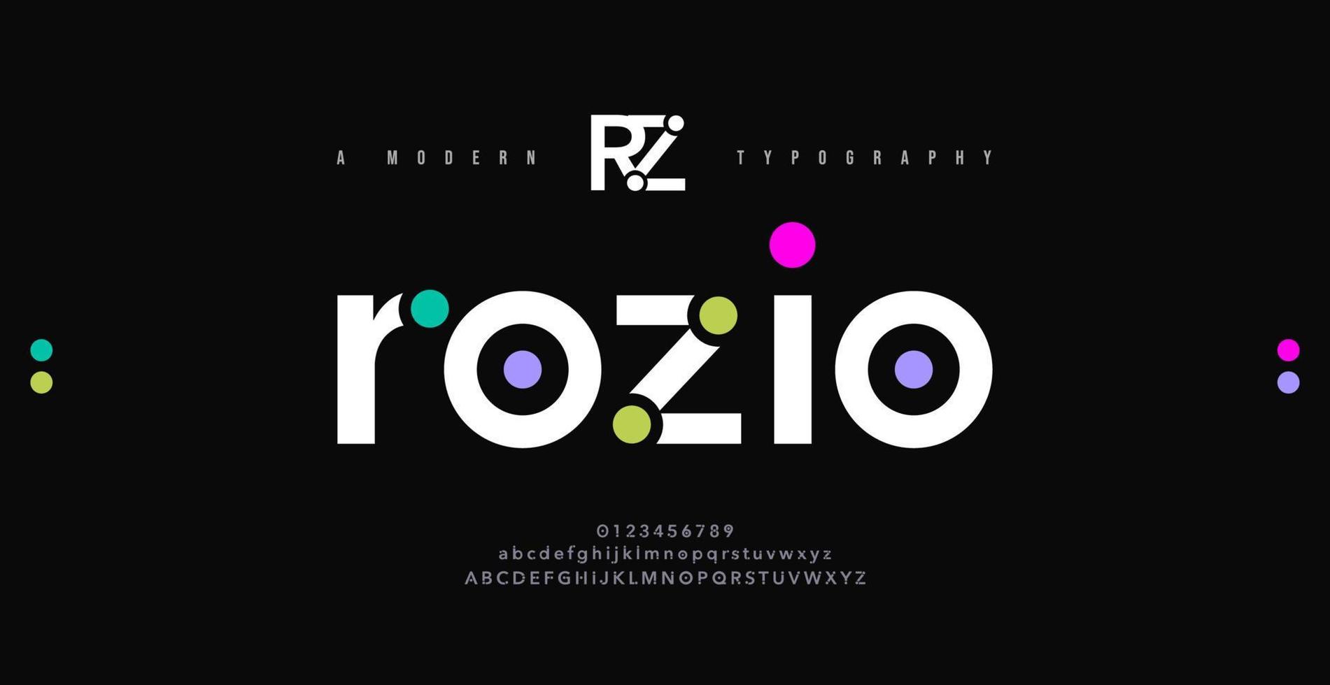 Minimal font creative modern alphabet. Typography with dot regular and number. minimalist style fonts set. vector illustration