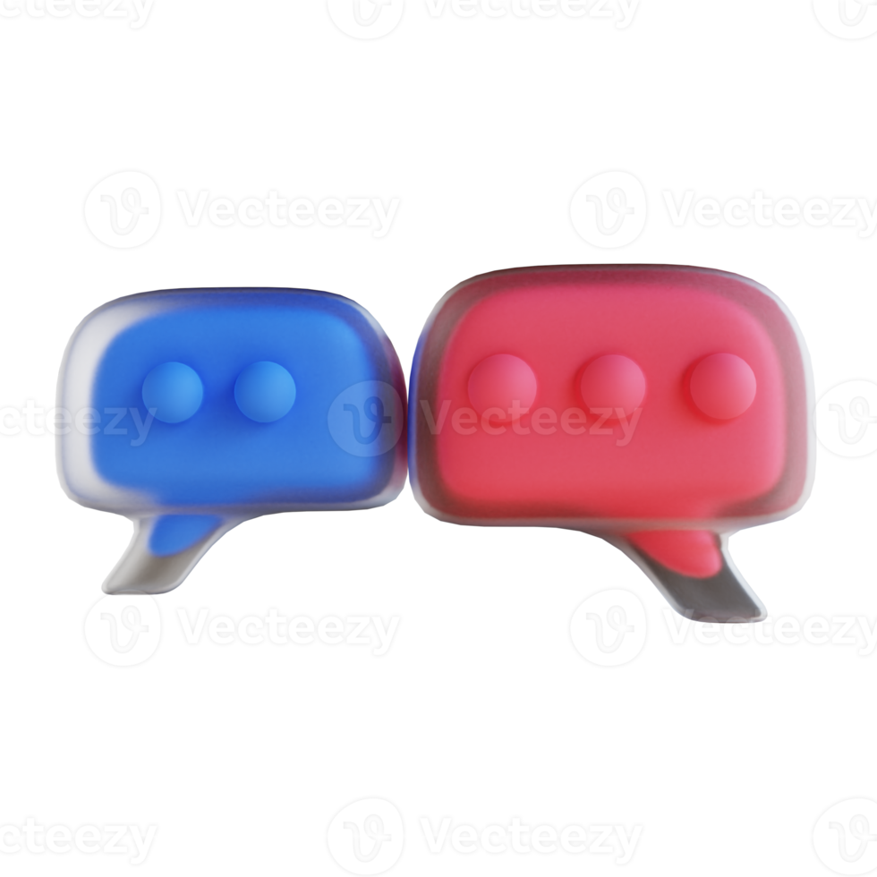 3D illustration glass chat png