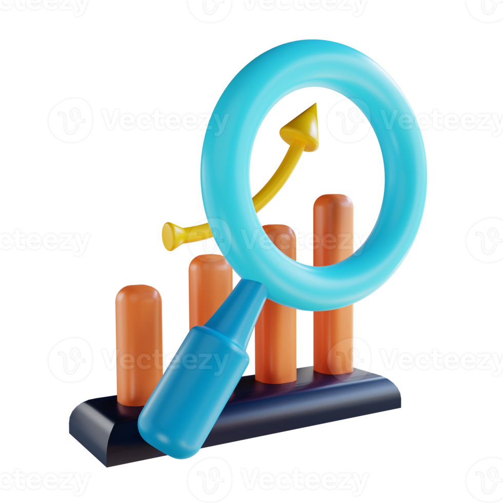3D illustration analysis chart suitable for marketing png