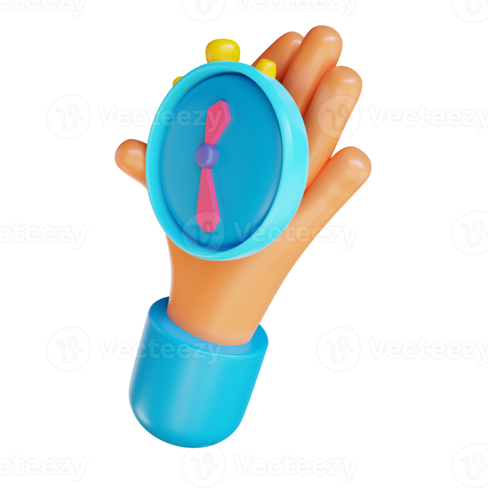 3D illustration hand and time management suitable for marketing png