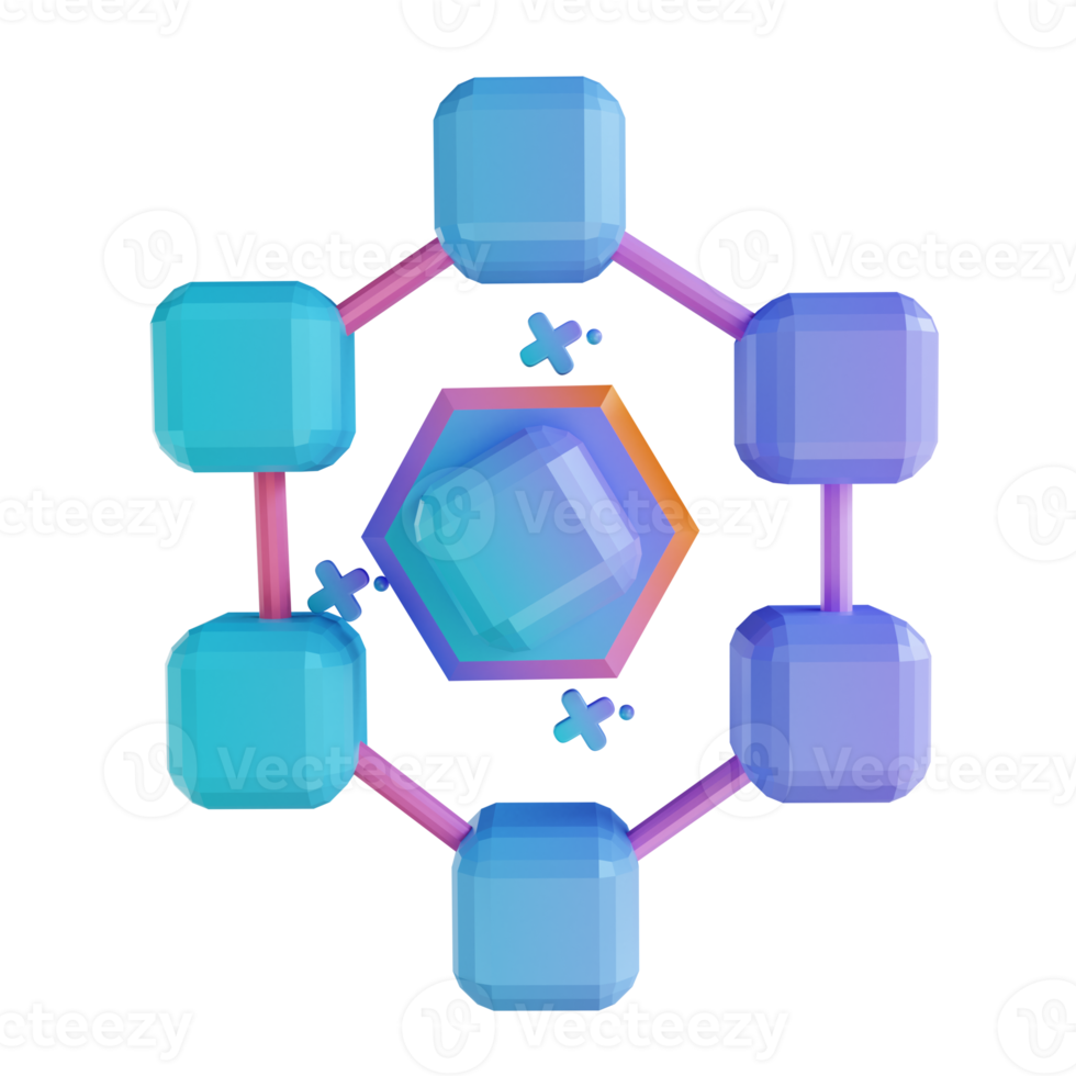 Blockchain Ethereum illustration 3d png