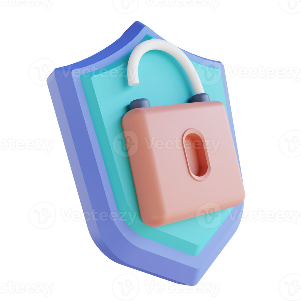 3D illustration security unlock png