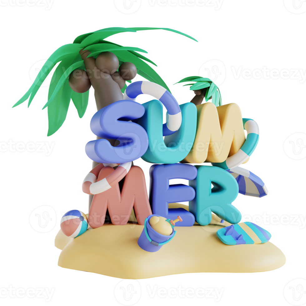 3D illustration summer png